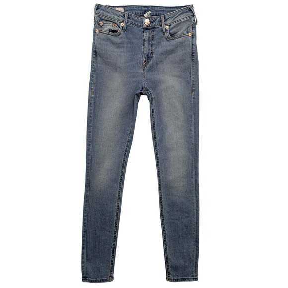 True Religion Denim - True Religion Womens Skinny Jeans Size 28 Ankle Halle Blue Back Notch High Rise